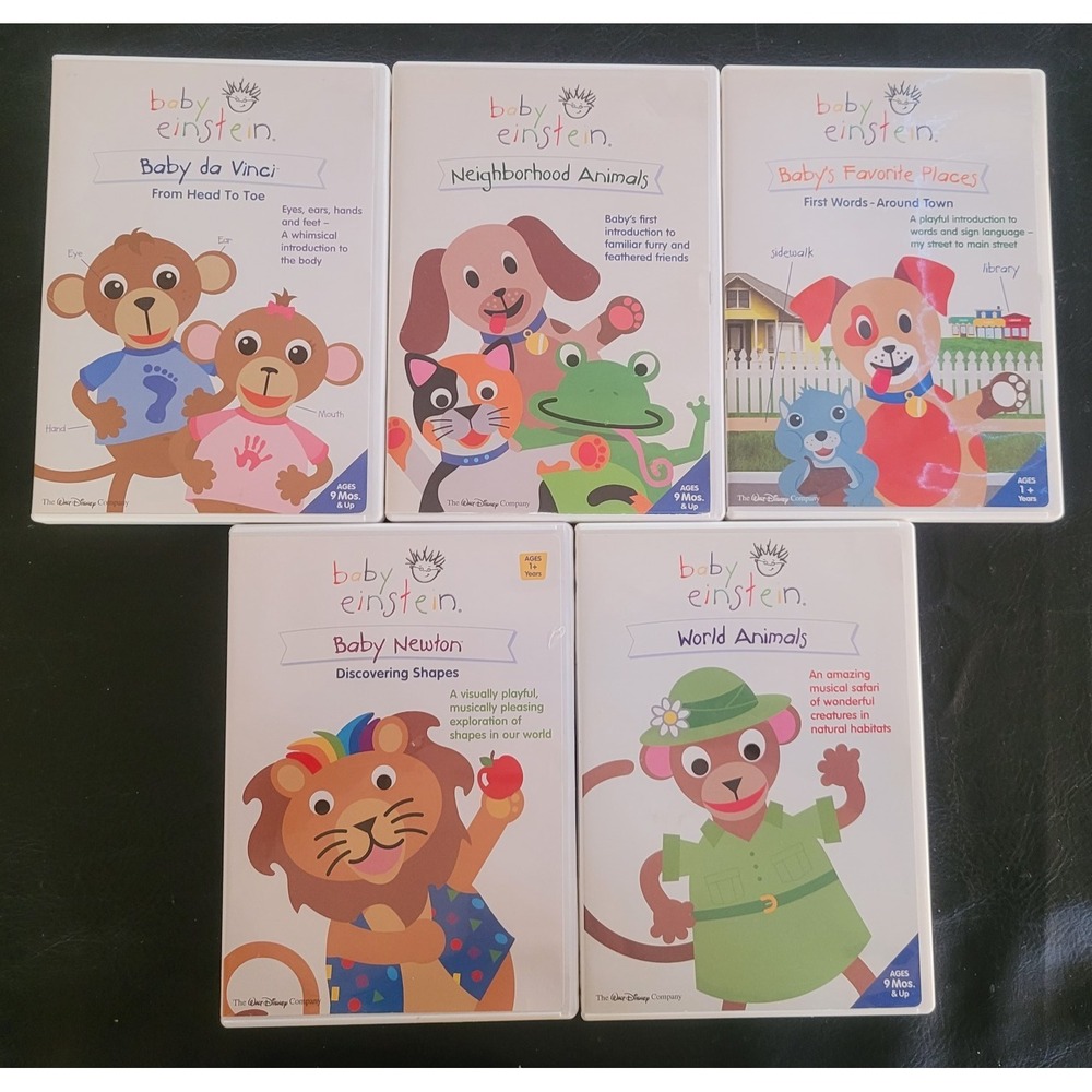 Disney Baby Einstein Children Learning Educational DVD Ages 9 mos-12+ mos Lot 5